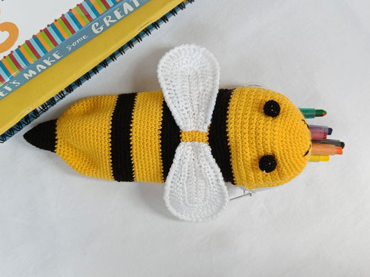 Bee Crochet Pencil Case