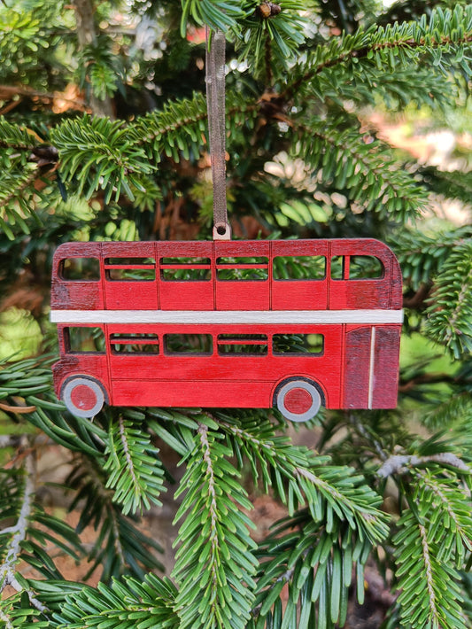 Hand Painted Traditional British Double Decker Bus - Souvenir Ornament
