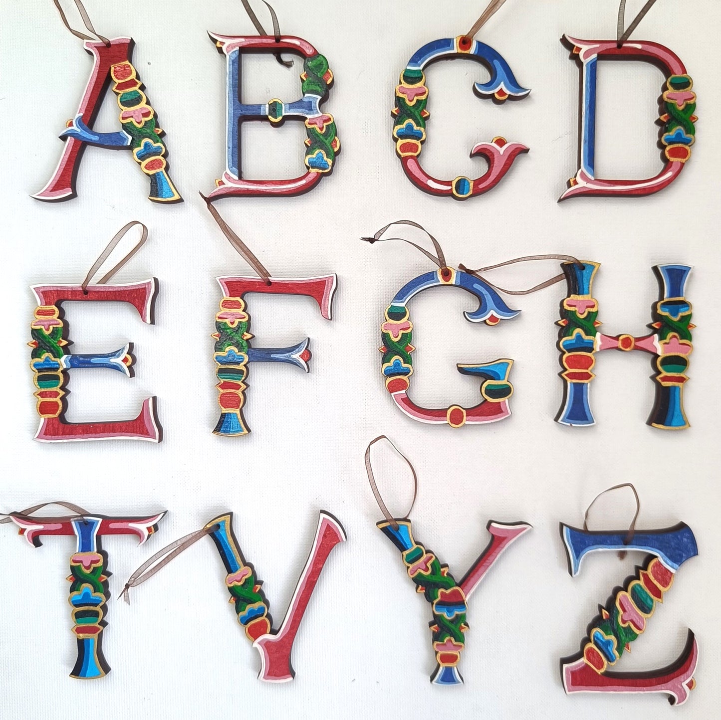 Latin Alphabet Hand Painted Decorative Letters