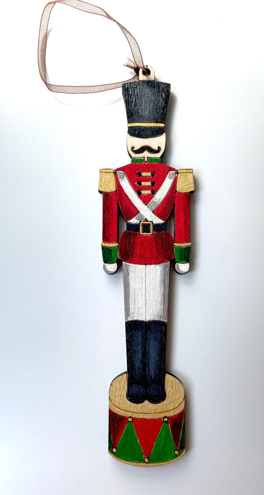 Hand Painted Wooden Christmas Nutcracker Tree Ornament
