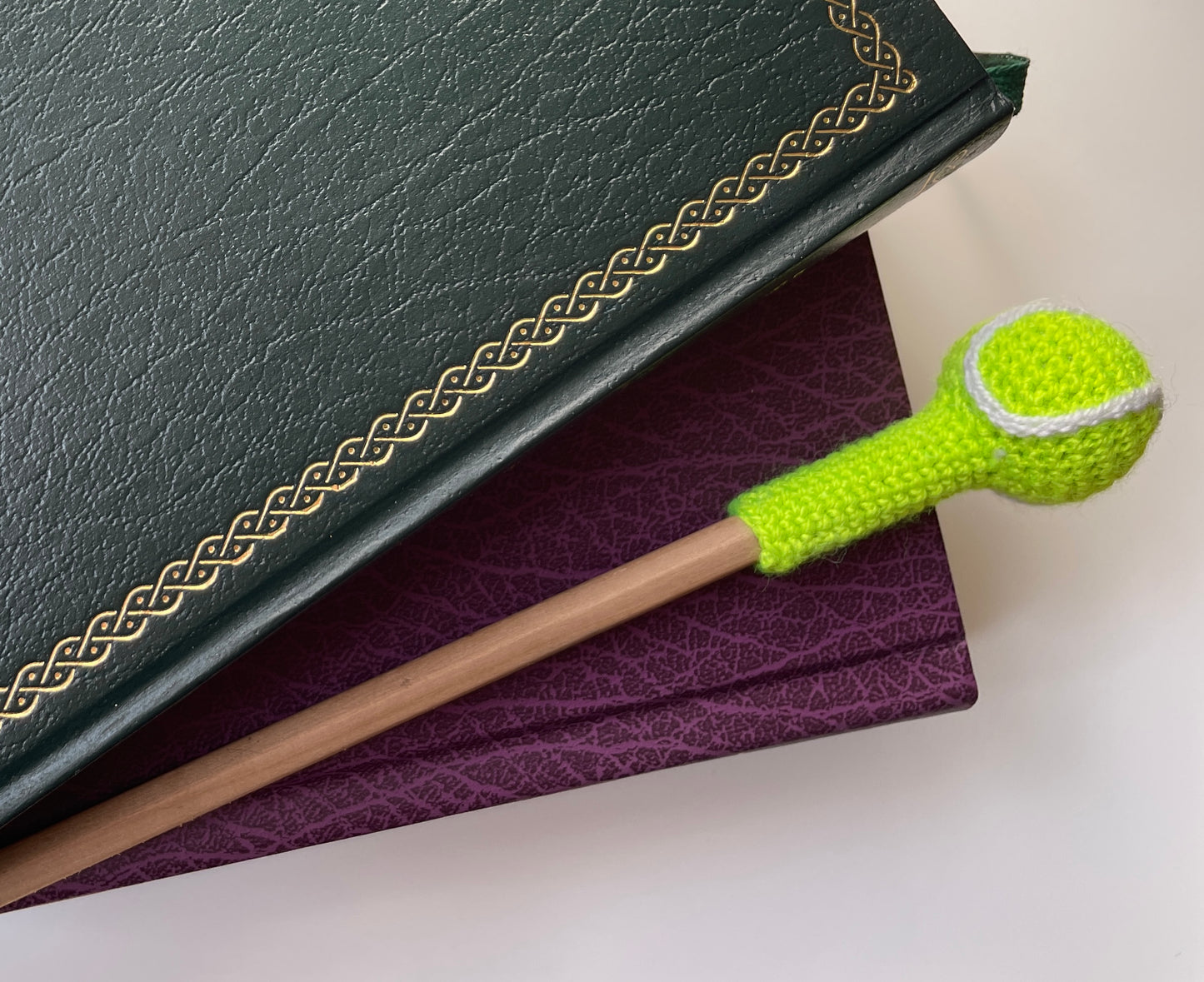 Tennis Ball Crochet Pencil Topper Accessory