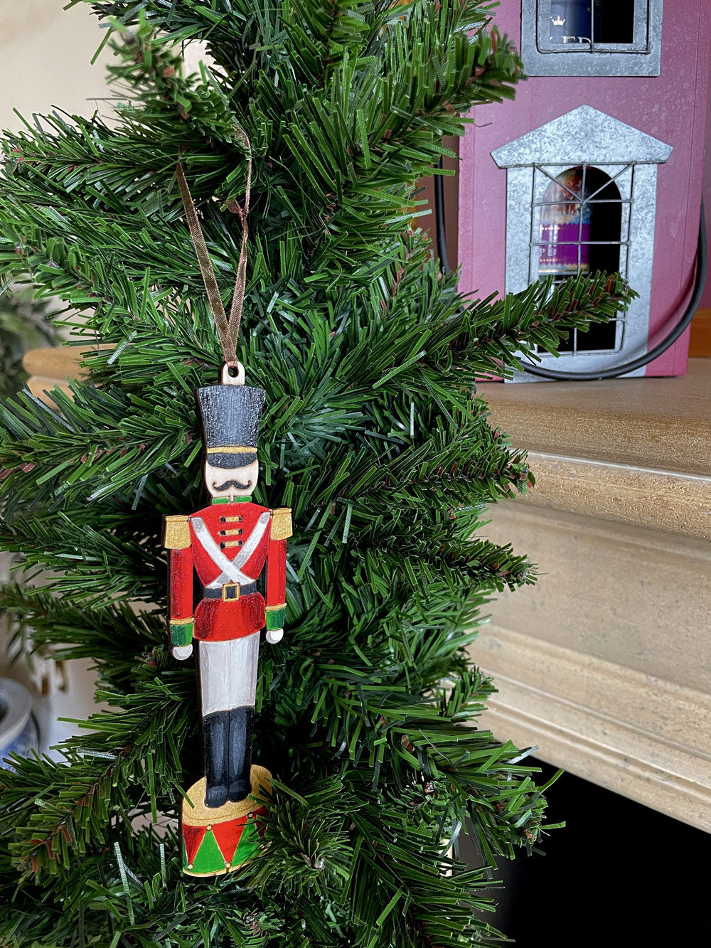 Hand Painted Wooden Christmas Nutcracker Tree Ornament