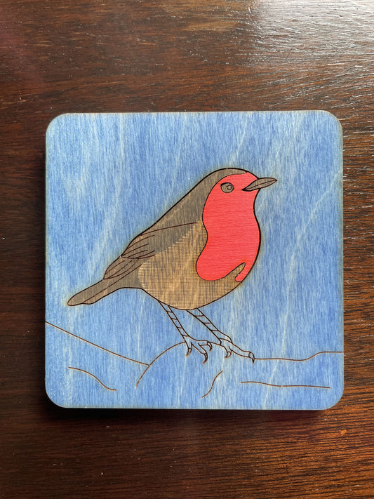 Robin Wooden Coasters