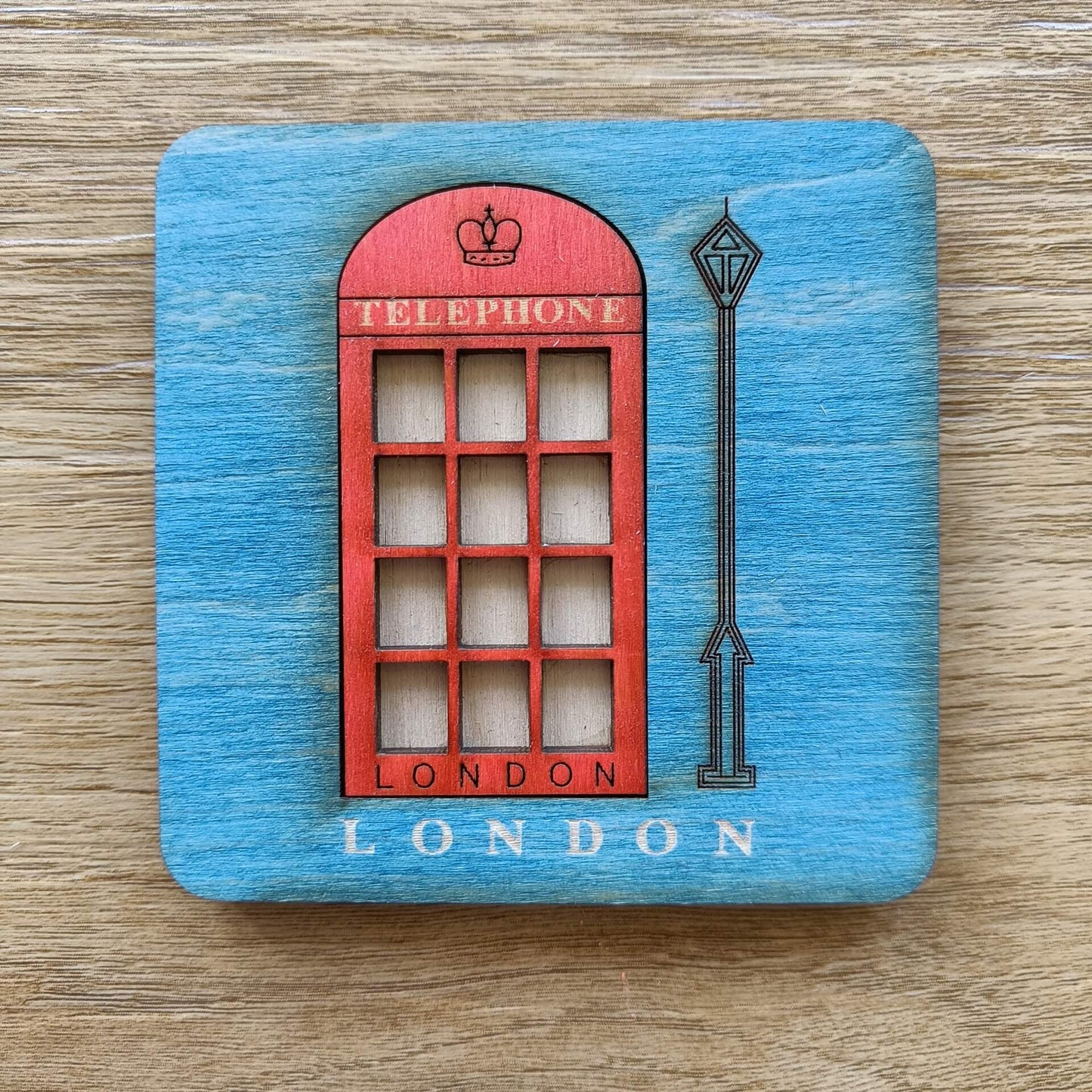 Traditional British Telephone Box and Lamp Coaster