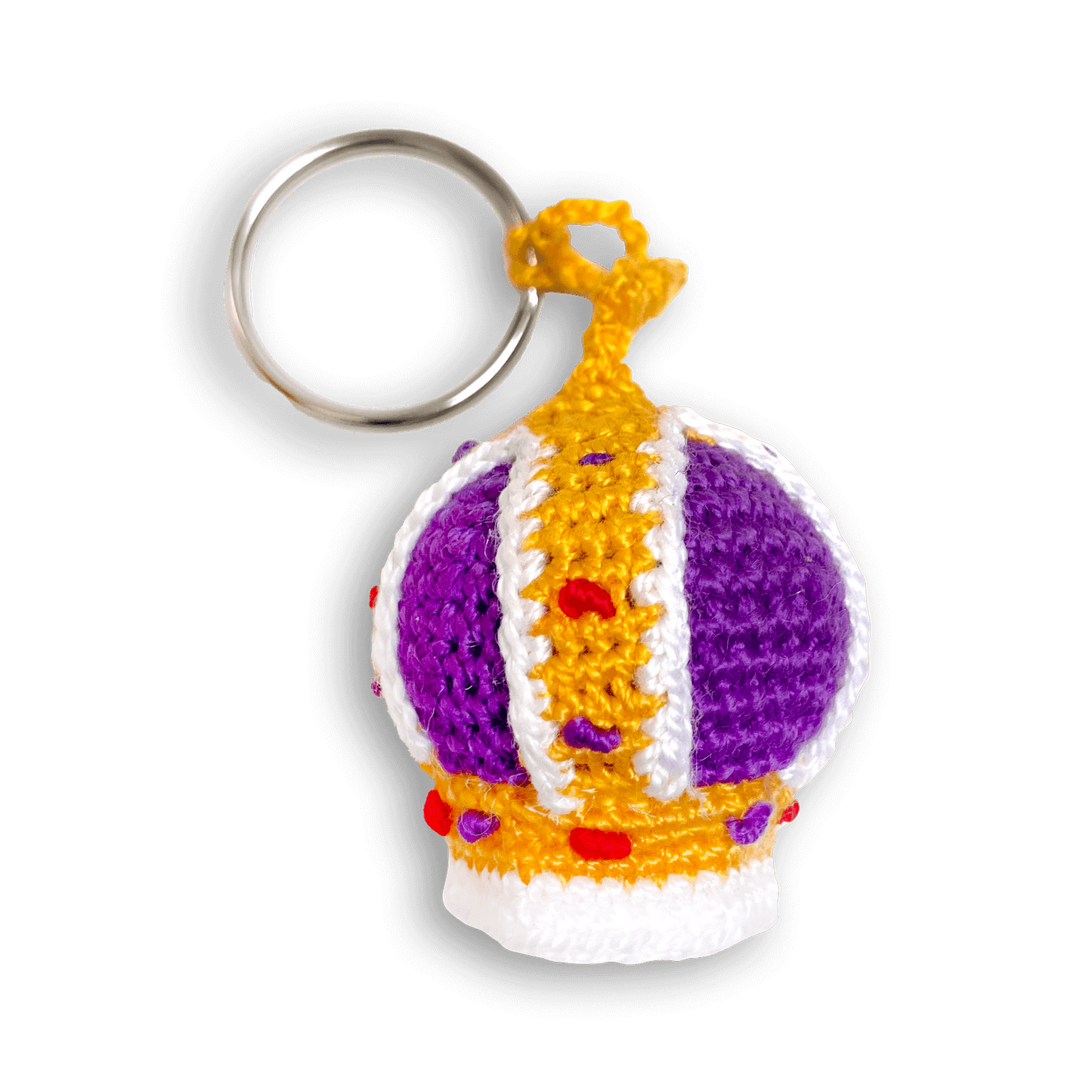 Royal Crown Crocheted Keyring Accessory