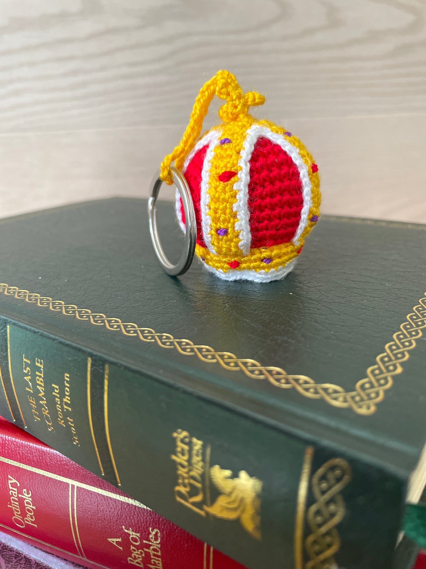 Royal Crown Crocheted Keyring Accessory