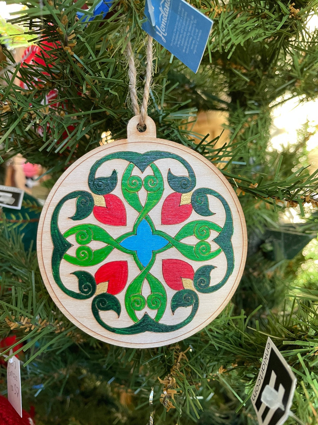 Set of Hand Painted Armenian Rosette Ornaments
