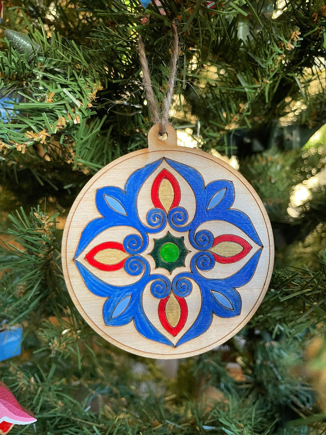 Set of Hand Painted Armenian Rosette Ornaments