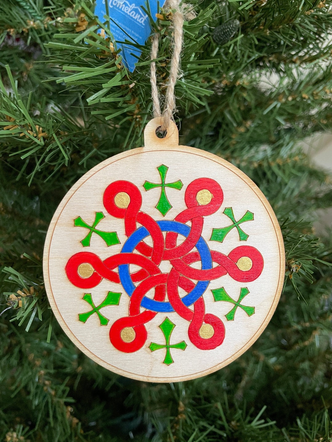 Set of Hand Painted Armenian Rosette Ornaments