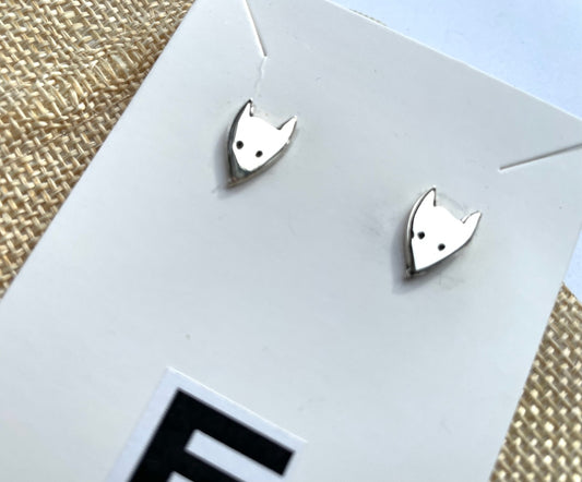 Cute Fox 925 Sterling Silver Stud Earrings