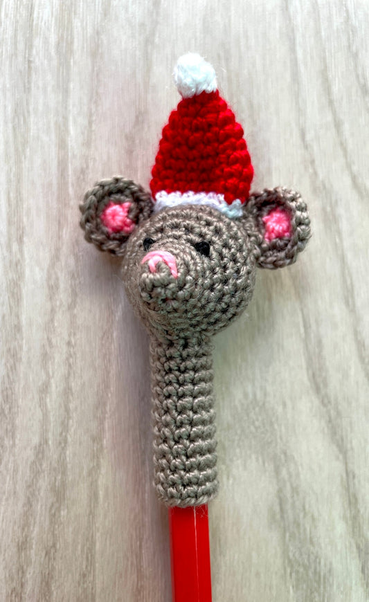 Snowman and Santa Mouse Pencil Toppers