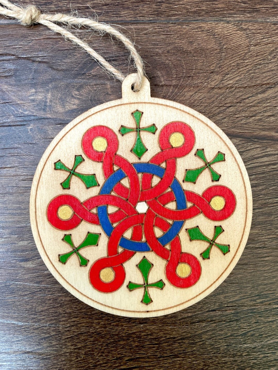 Set of Hand Painted Armenian Rosette Ornaments