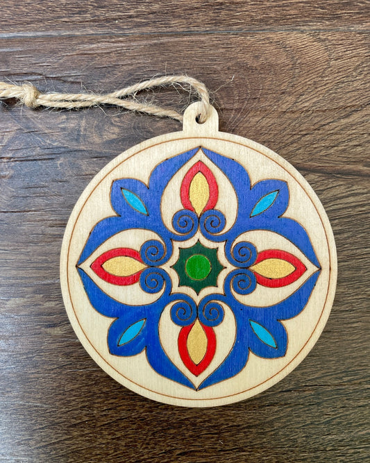 Set of Hand Painted Armenian Rosette Ornaments