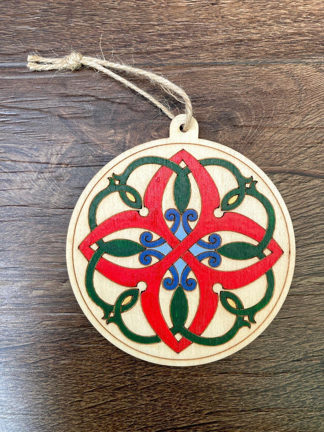 Set of Hand Painted Armenian Rosette Ornaments