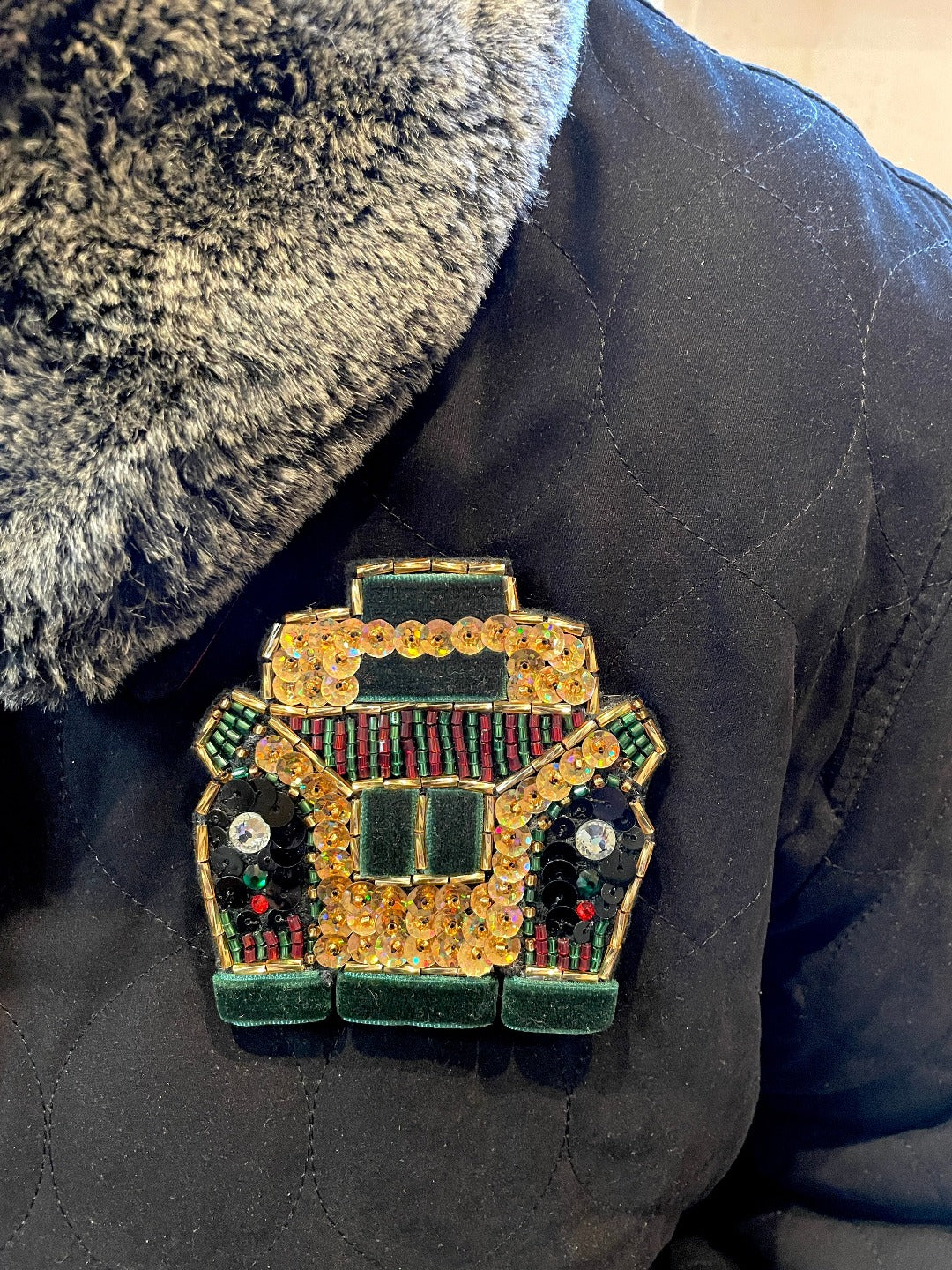 London Taxi Versatile Tree Ornament or Holiday Brooch