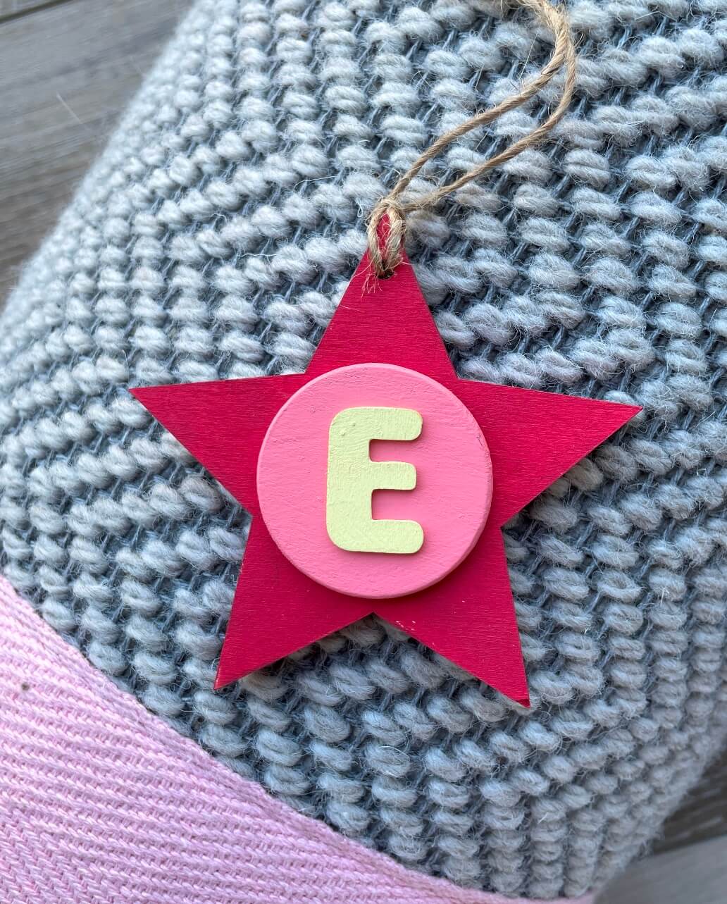 Latin Alphabet Stars Hand Painted Decorative Ornaments or Gift Tags