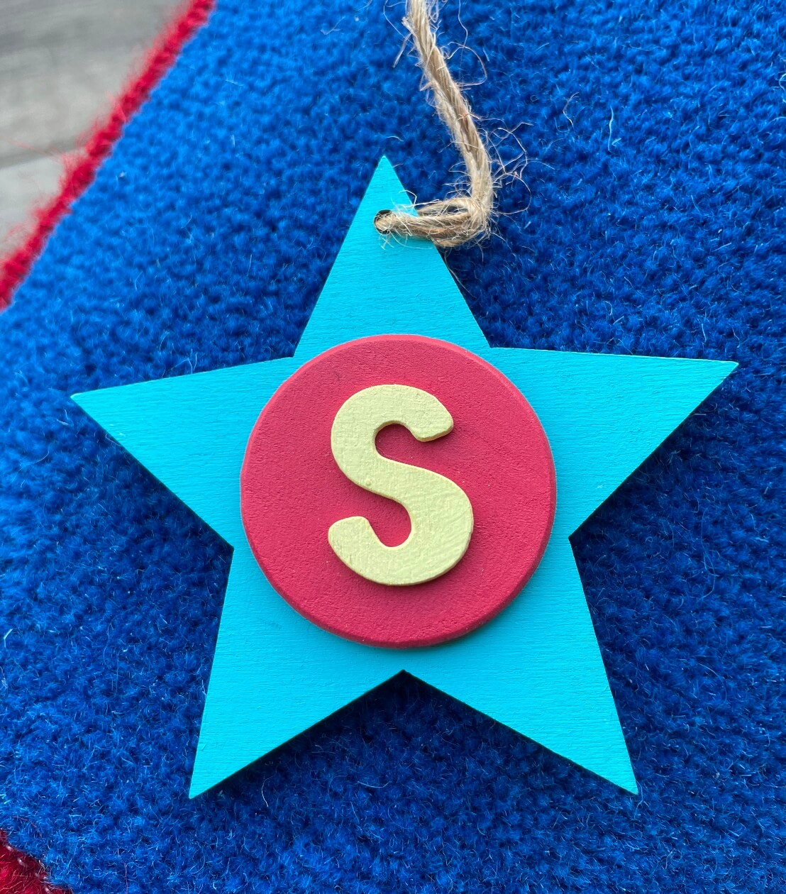 Latin Alphabet Stars Hand Painted Decorative Ornaments or Gift Tags