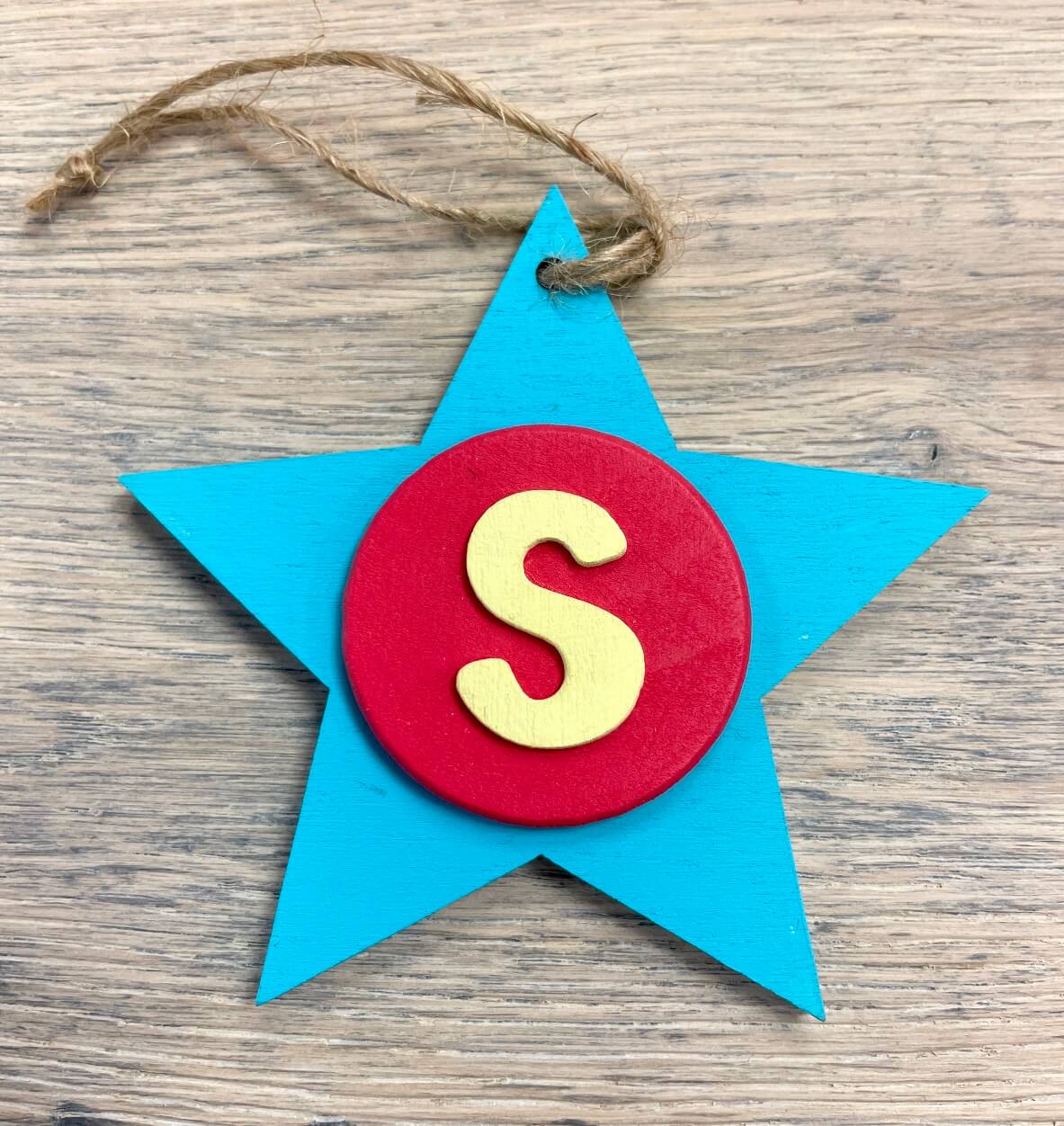 Latin Alphabet Stars Hand Painted Decorative Ornaments or Gift Tags
