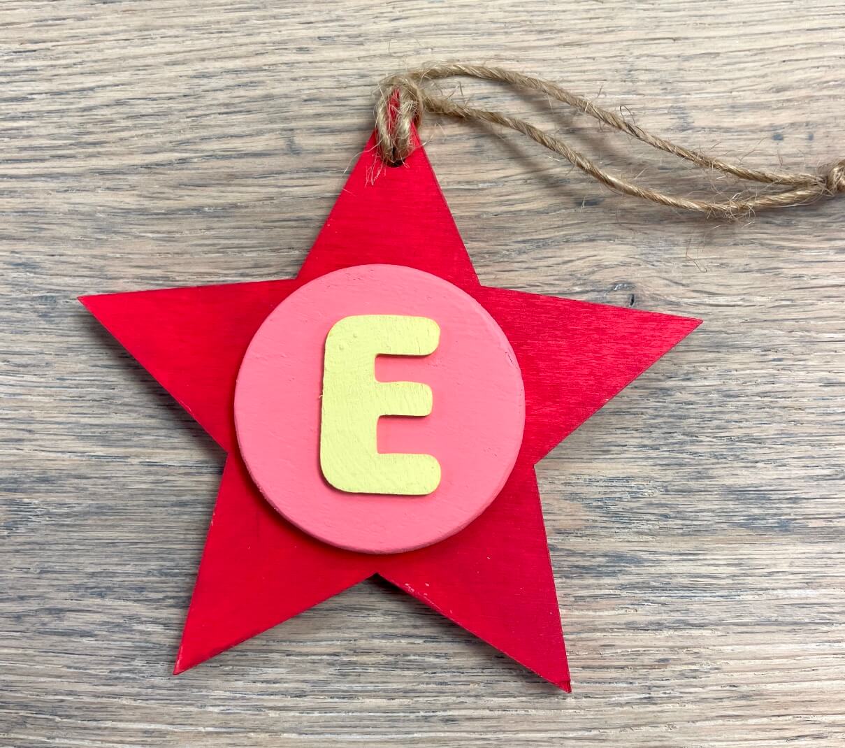 Latin Alphabet Stars Hand Painted Decorative Ornaments or Gift Tags