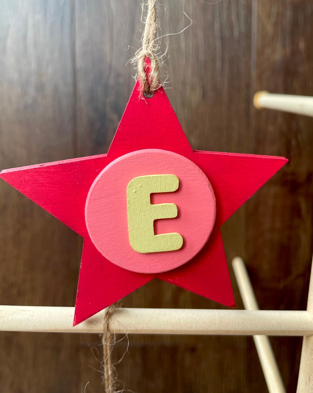Latin Alphabet Stars Hand Painted Decorative Ornaments or Gift Tags