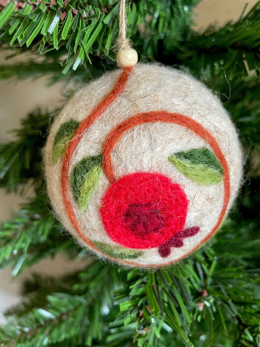 Pomegranate Swirl and Duo Felt Baubles