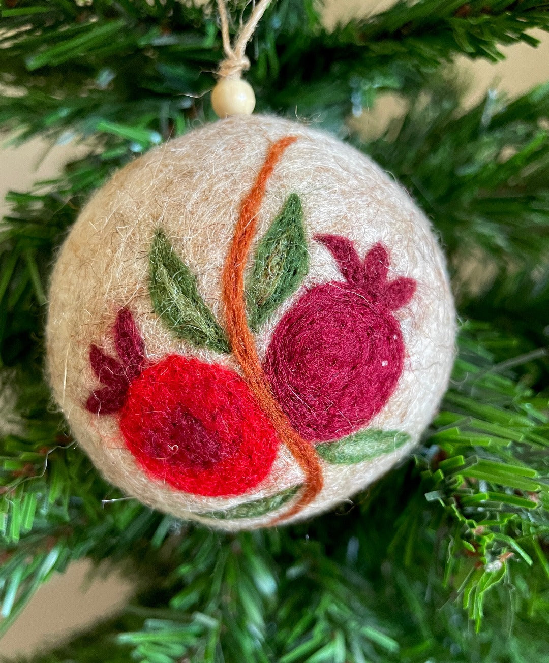 Pomegranate Swirl and Duo Felt Baubles
