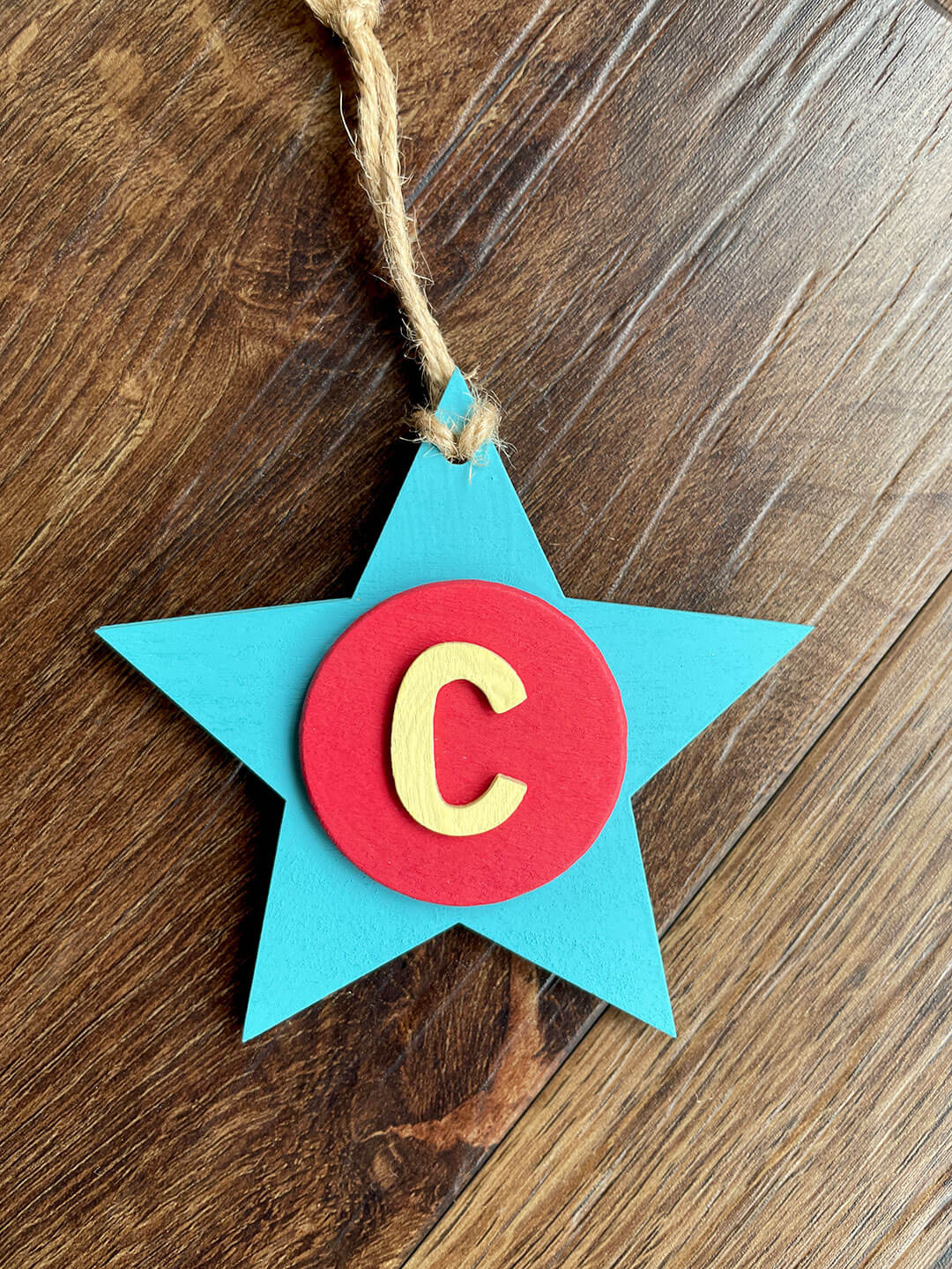 Latin Alphabet Stars Hand Painted Decorative Ornaments or Gift Tags