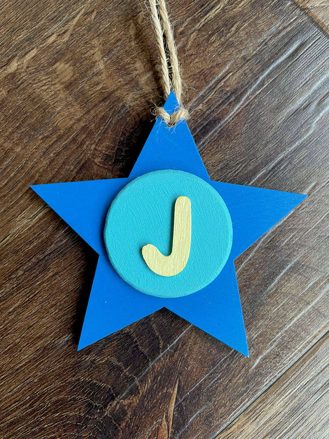Latin Alphabet Stars Hand Painted Decorative Ornaments or Gift Tags