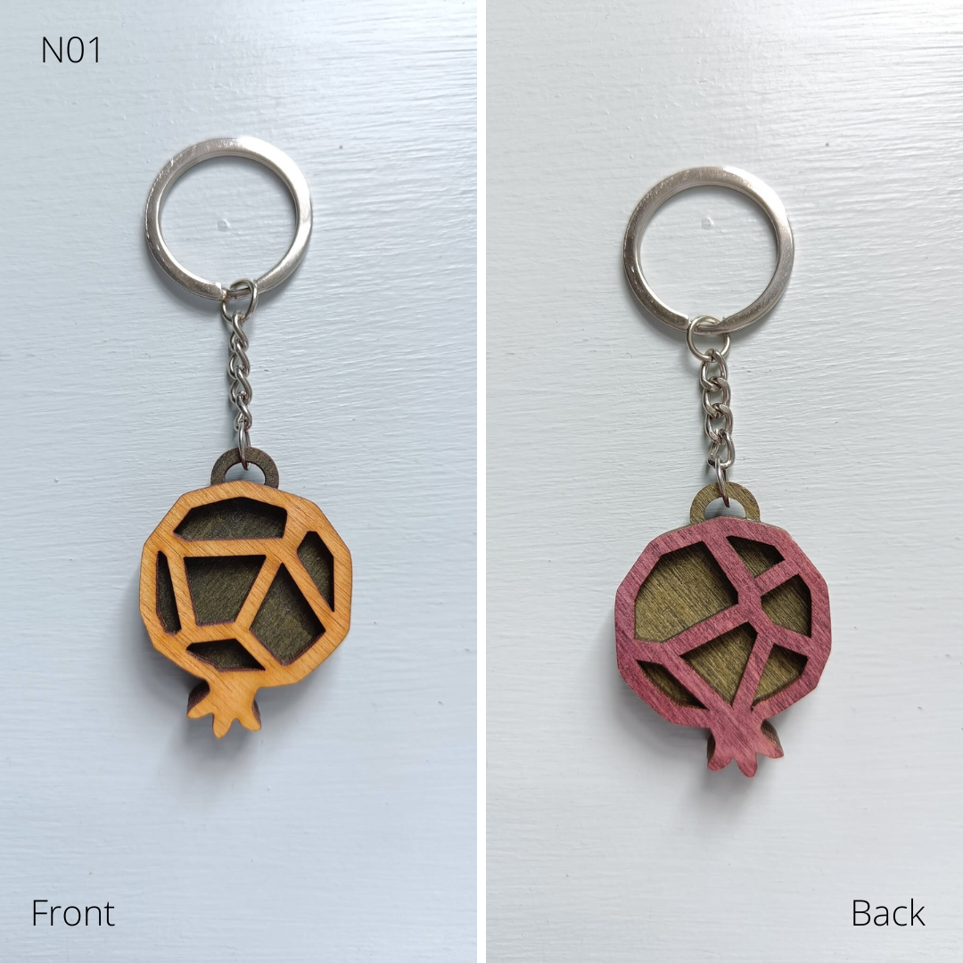 Double Sided Pomegranate Keychain Accessory