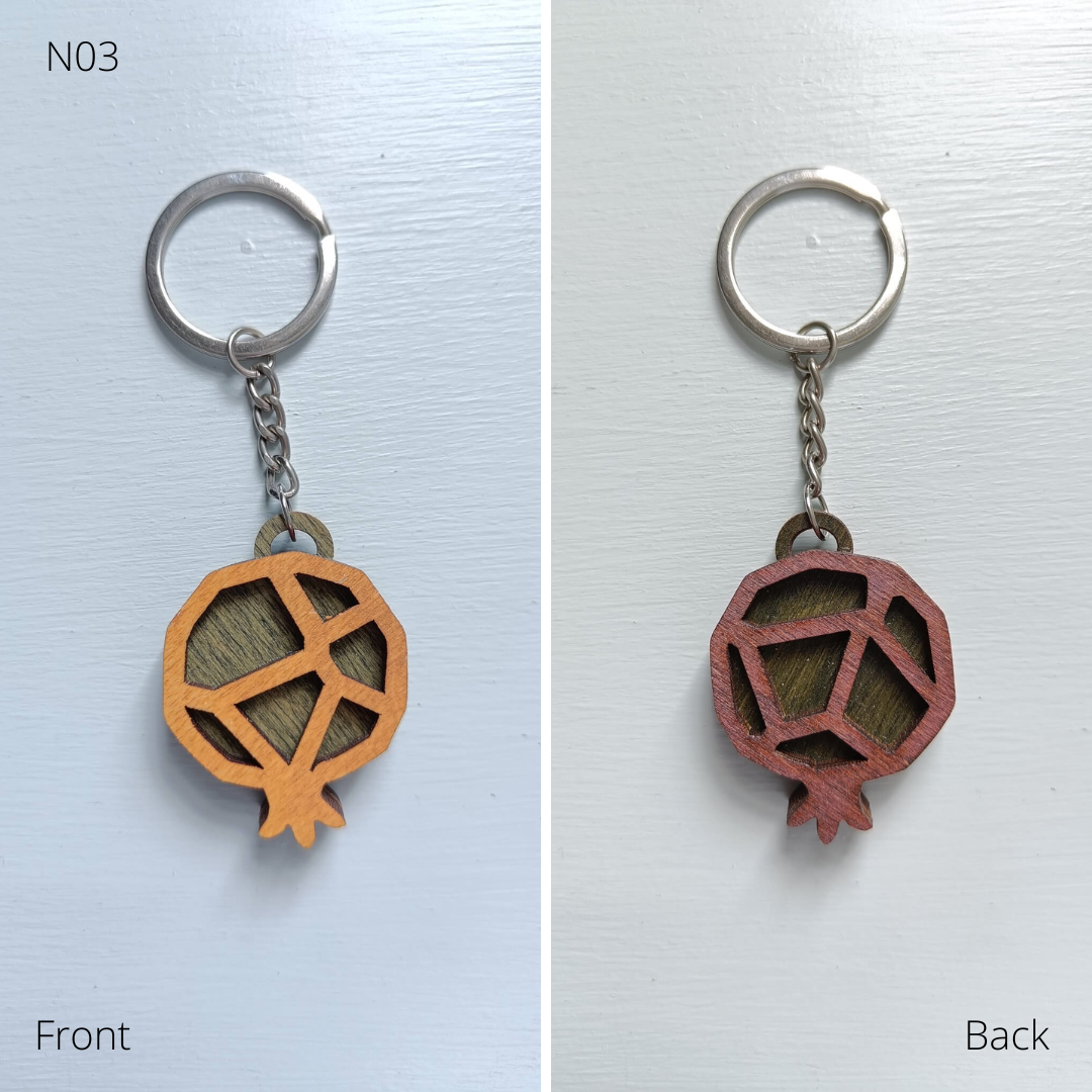 Double Sided Pomegranate Keychain Accessory