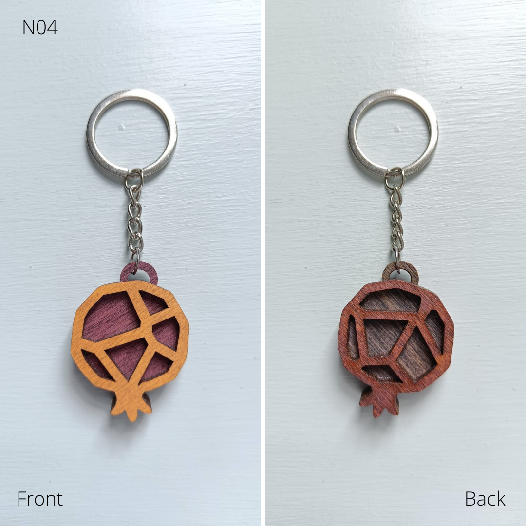 Double Sided Pomegranate Keychain Accessory