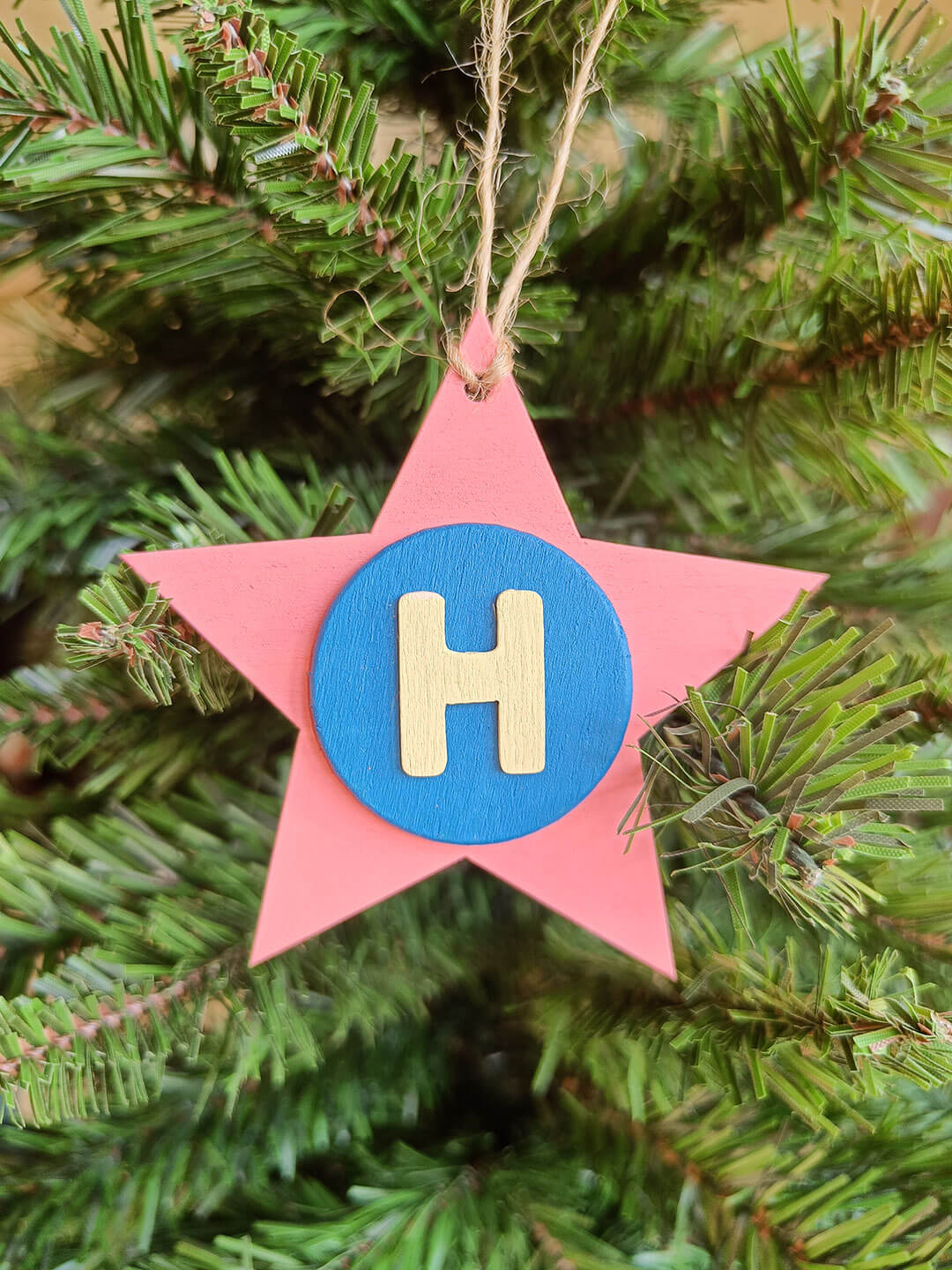 Latin Alphabet Stars Hand Painted Decorative Ornaments or Gift Tags