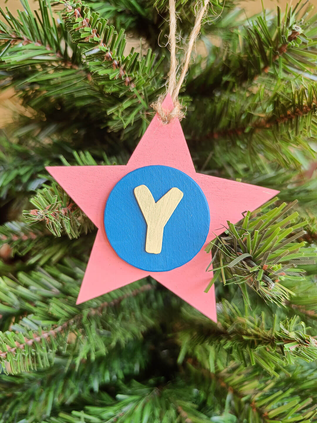 Latin Alphabet Stars Hand Painted Decorative Ornaments or Gift Tags