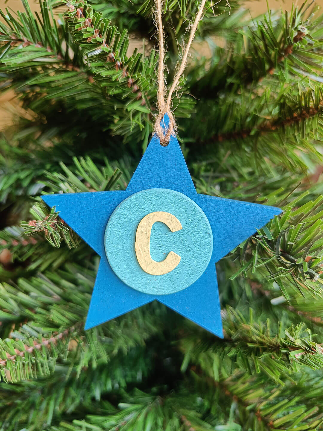 Latin Alphabet Stars Hand Painted Decorative Ornaments or Gift Tags