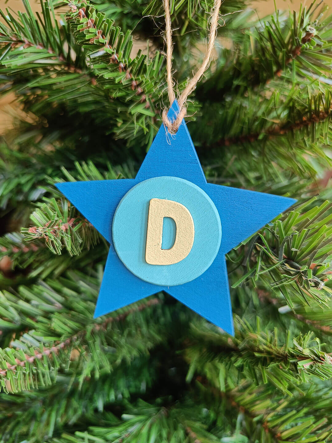 Latin Alphabet Stars Hand Painted Decorative Ornaments or Gift Tags