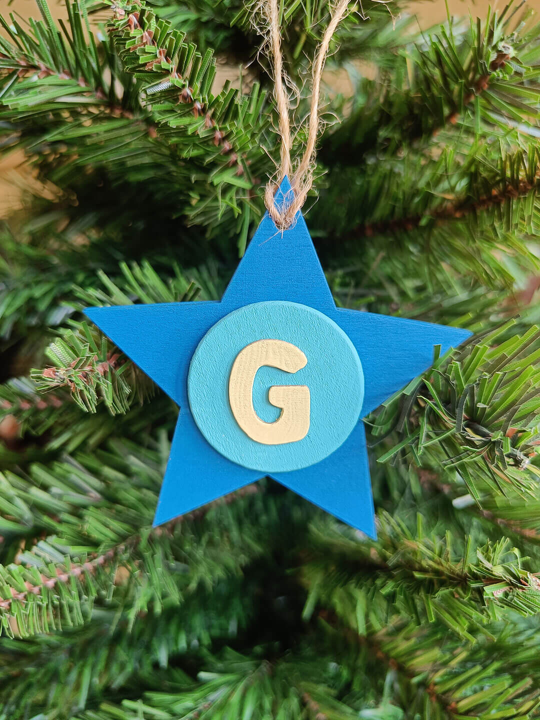 Latin Alphabet Stars Hand Painted Decorative Ornaments or Gift Tags