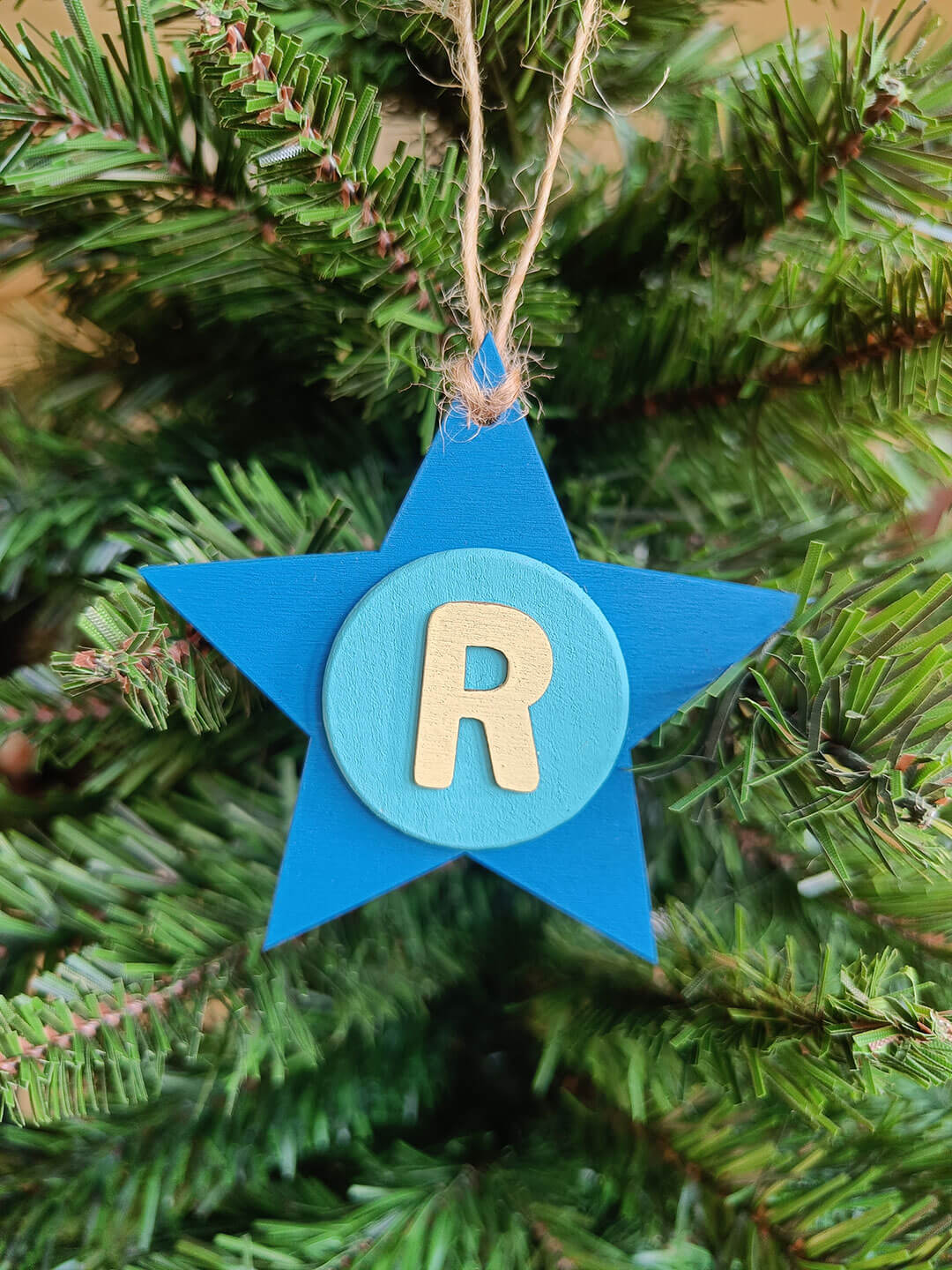 Latin Alphabet Stars Hand Painted Decorative Ornaments or Gift Tags