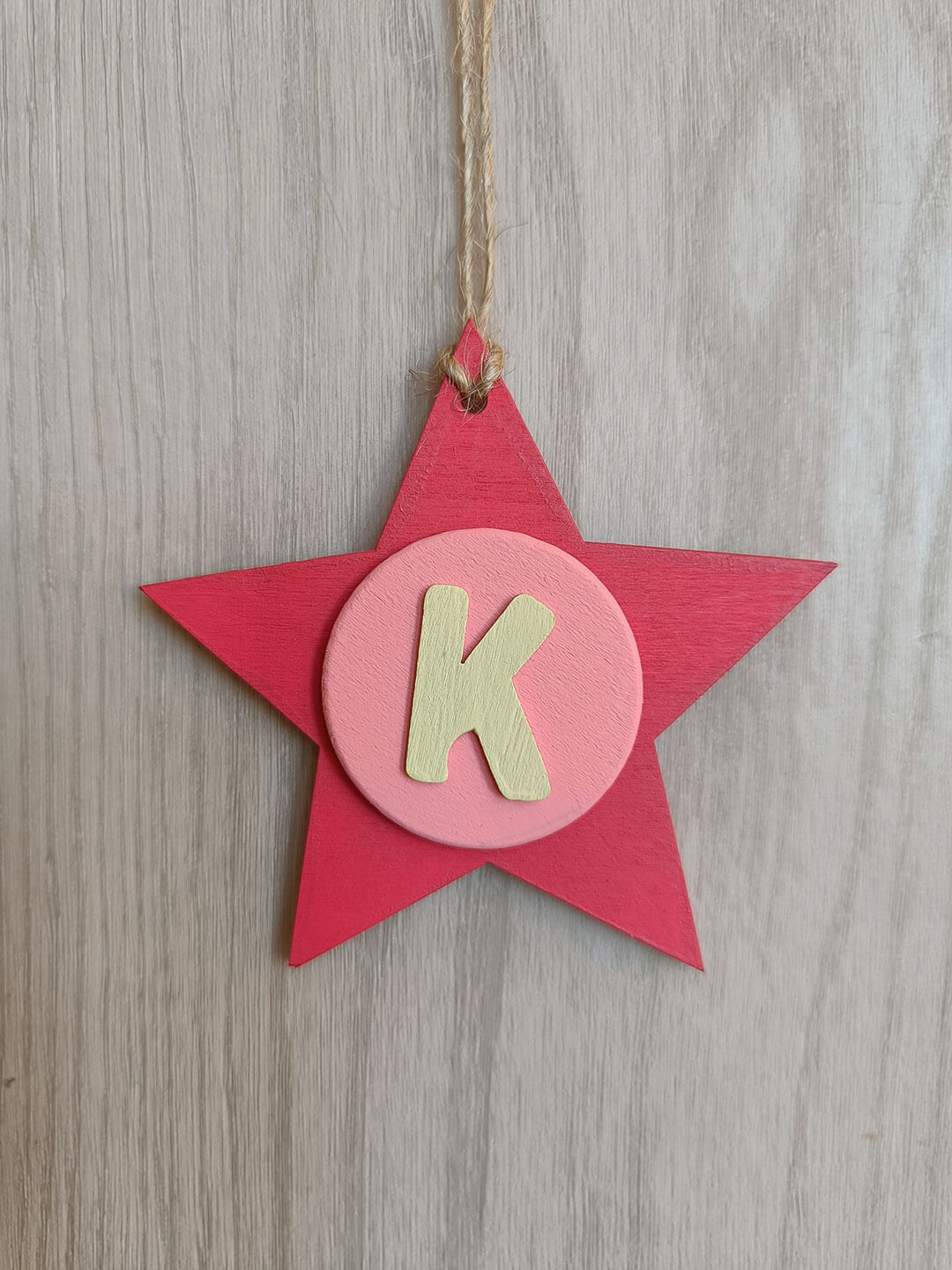 Latin Alphabet Stars Hand Painted Decorative Ornaments or Gift Tags