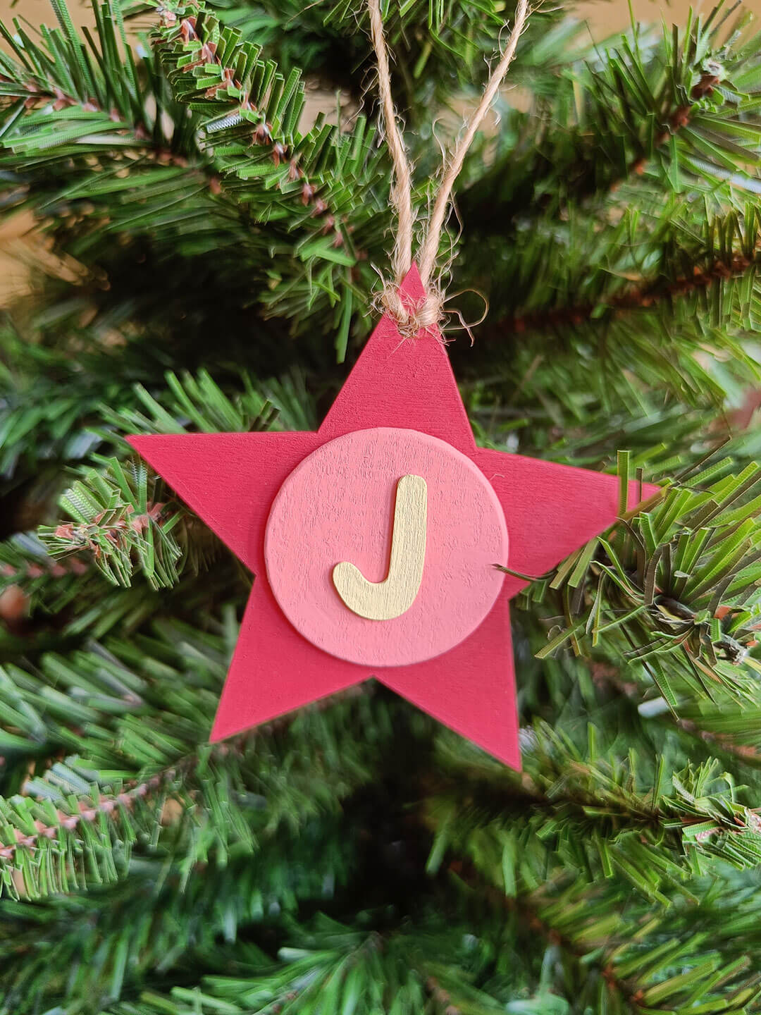Latin Alphabet Stars Hand Painted Decorative Ornaments or Gift Tags