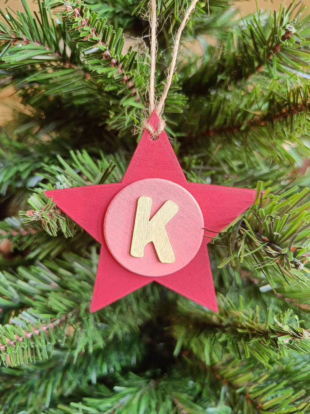 Latin Alphabet Stars Hand Painted Decorative Ornaments or Gift Tags