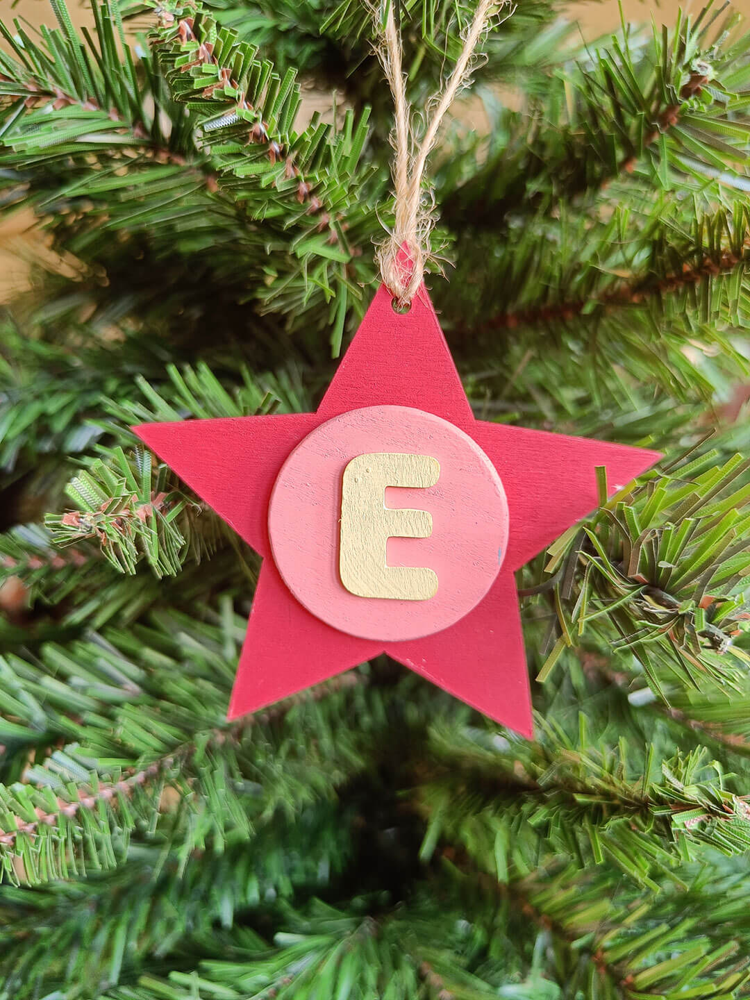 Latin Alphabet Stars Hand Painted Decorative Ornaments or Gift Tags