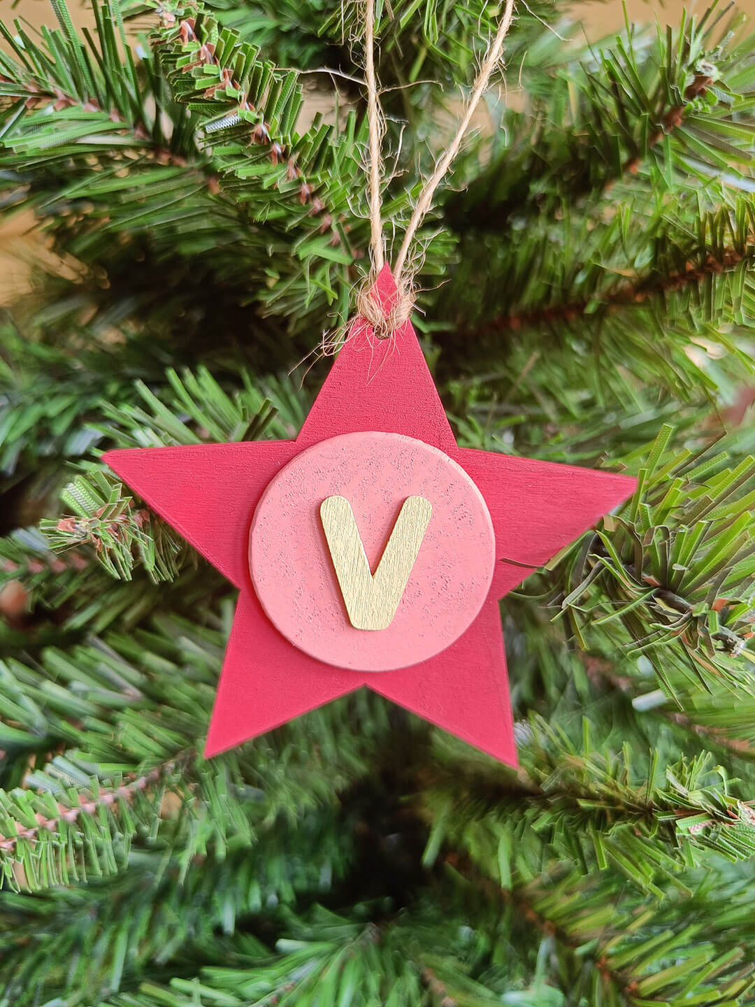Latin Alphabet Stars Hand Painted Decorative Ornaments or Gift Tags