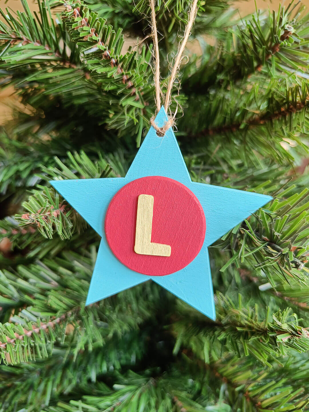 Latin Alphabet Stars Hand Painted Decorative Ornaments or Gift Tags
