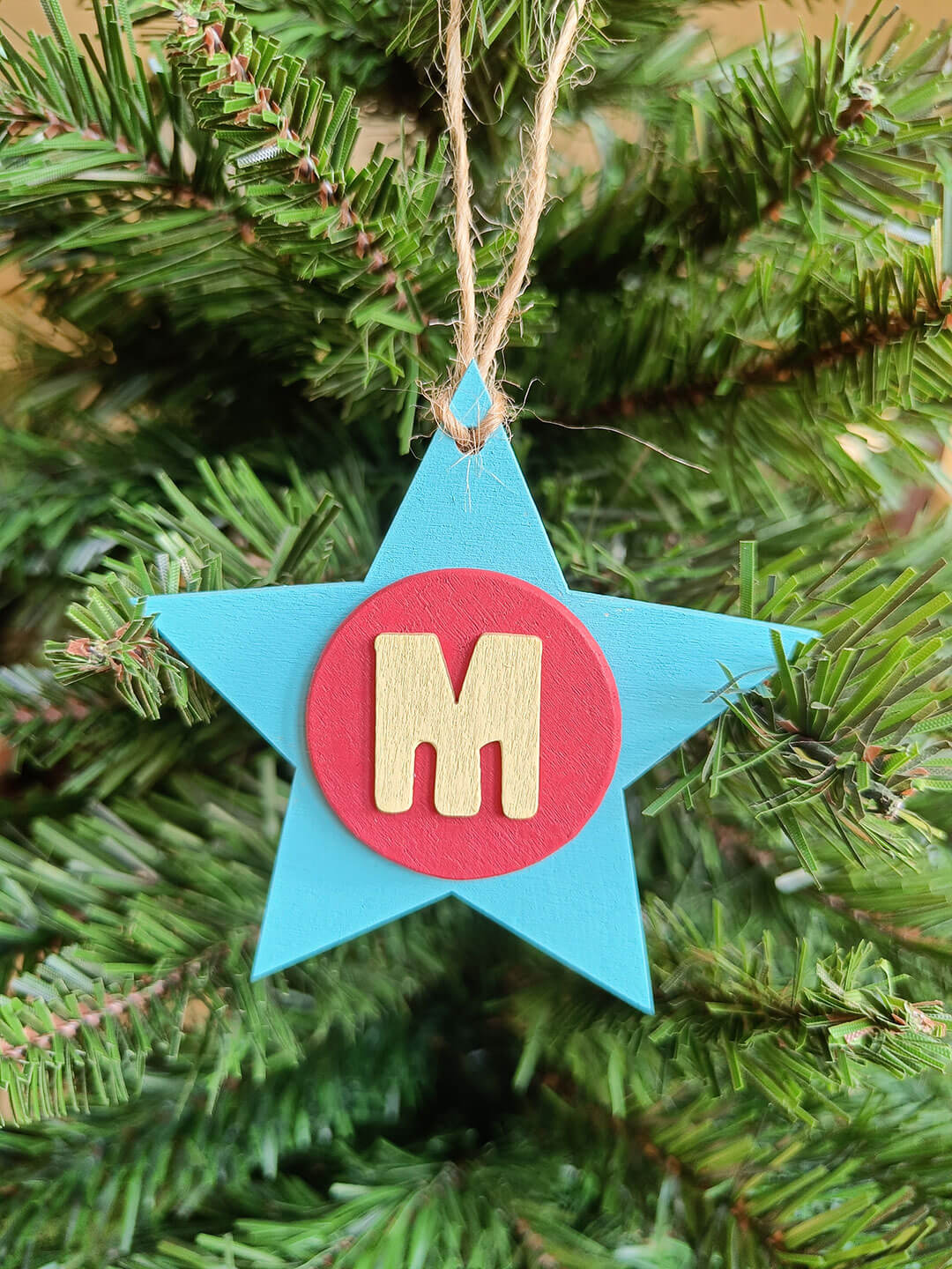 Latin Alphabet Stars Hand Painted Decorative Ornaments or Gift Tags