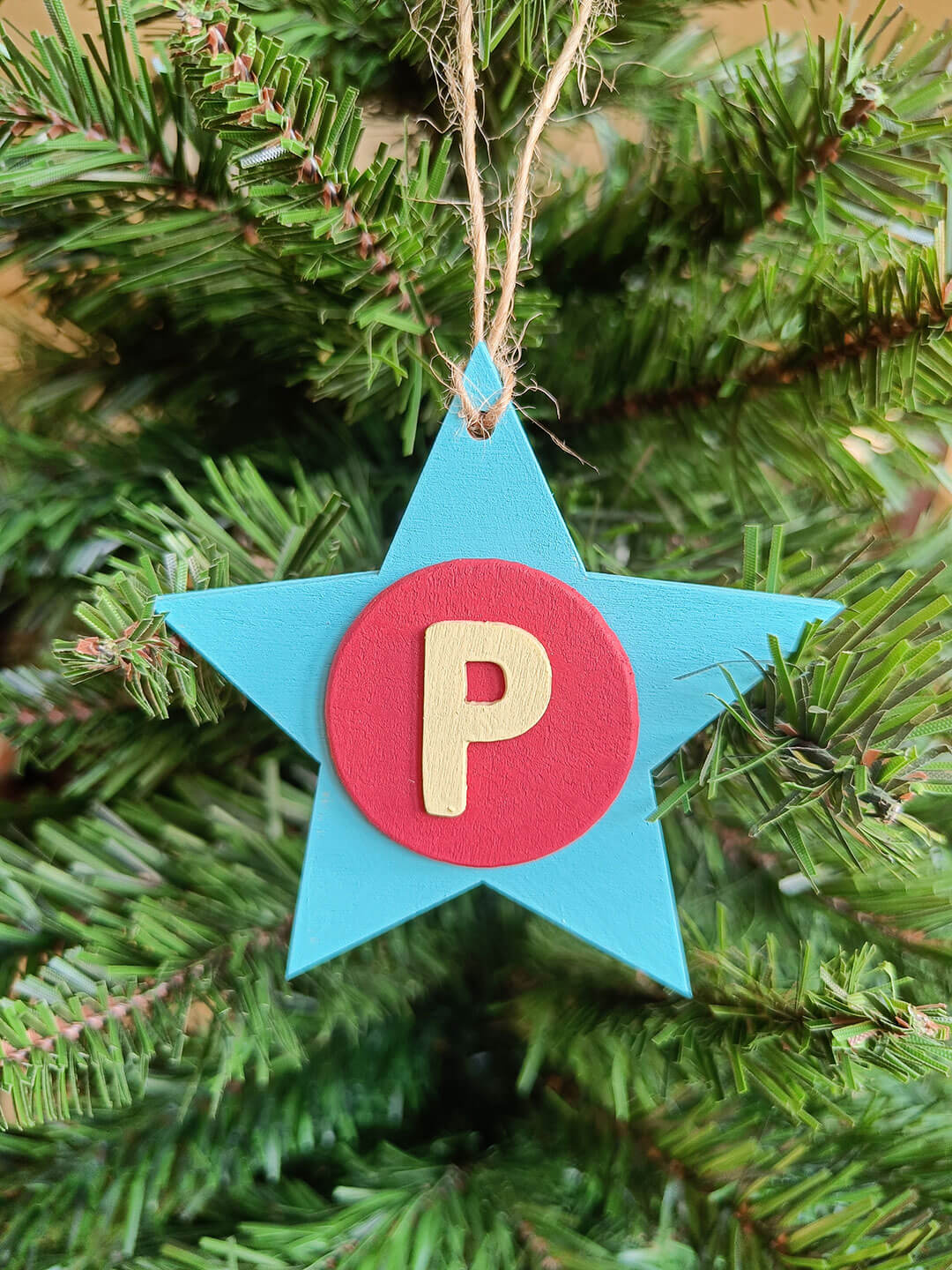 Latin Alphabet Stars Hand Painted Decorative Ornaments or Gift Tags