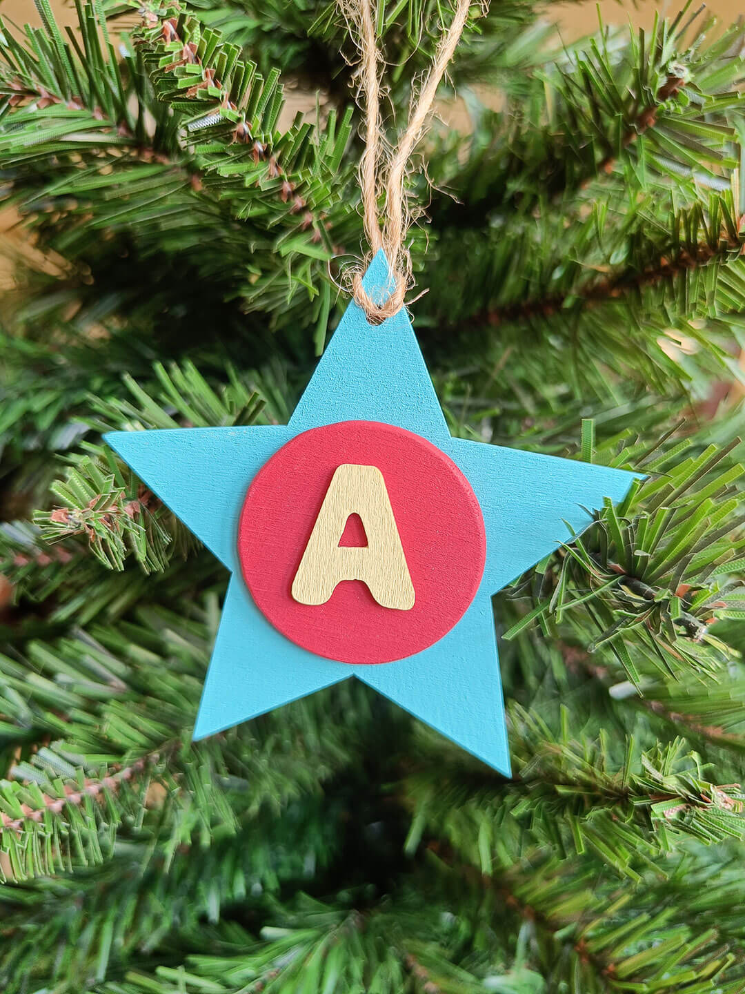 Latin Alphabet Stars Hand Painted Decorative Ornaments or Gift Tags