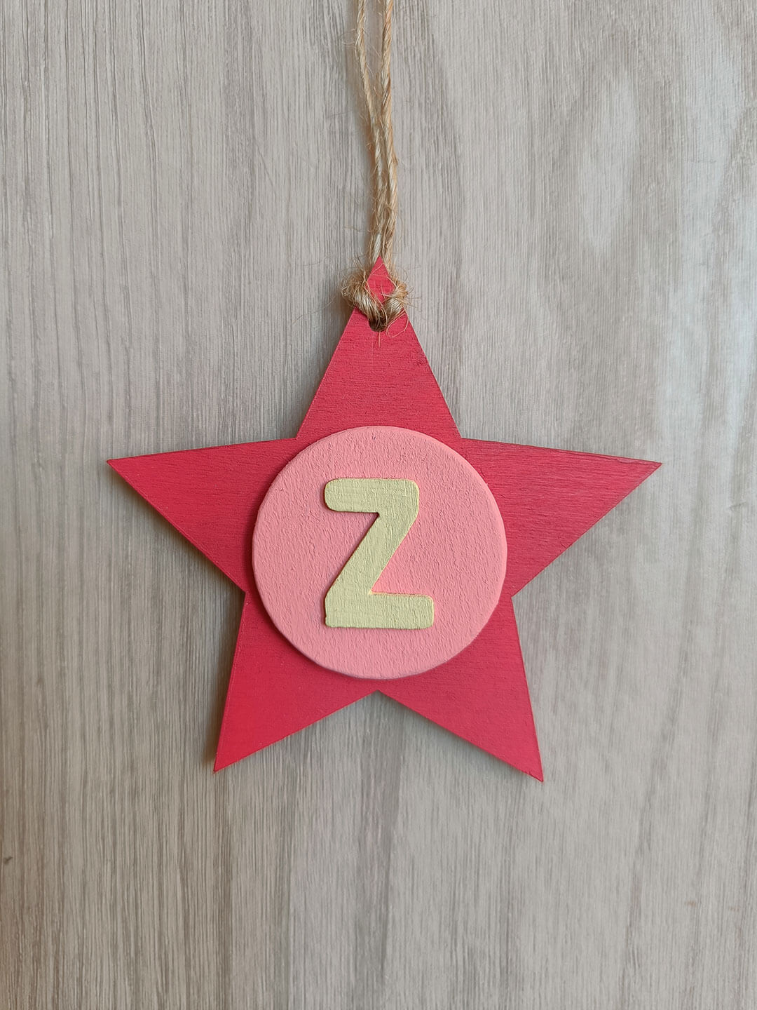 Latin Alphabet Stars Hand Painted Decorative Ornaments or Gift Tags