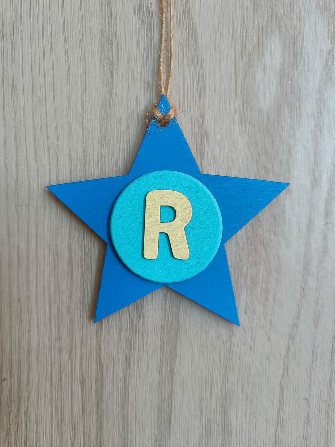 Latin Alphabet Stars Hand Painted Decorative Ornaments or Gift Tags