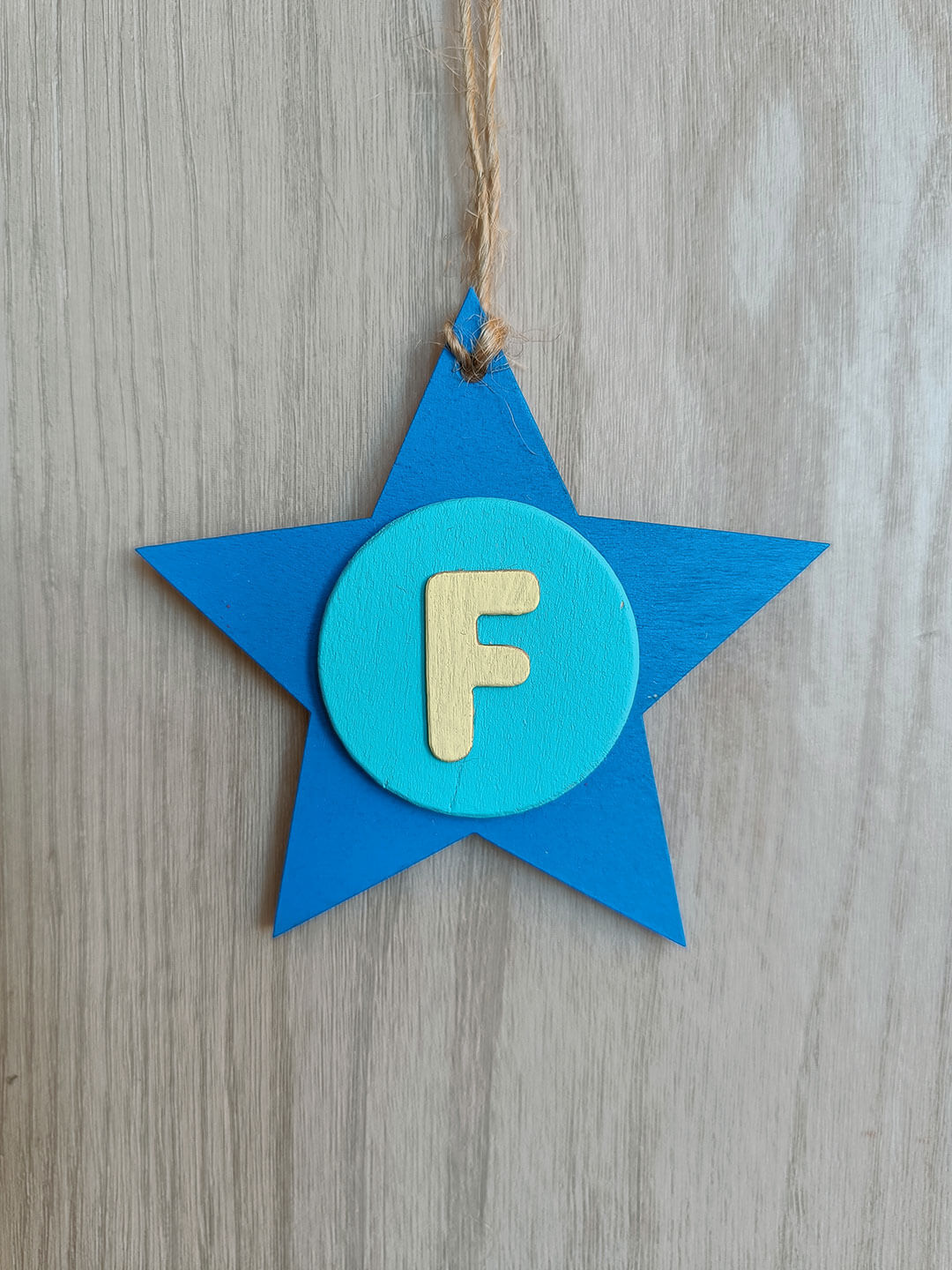 Latin Alphabet Stars Hand Painted Decorative Ornaments or Gift Tags