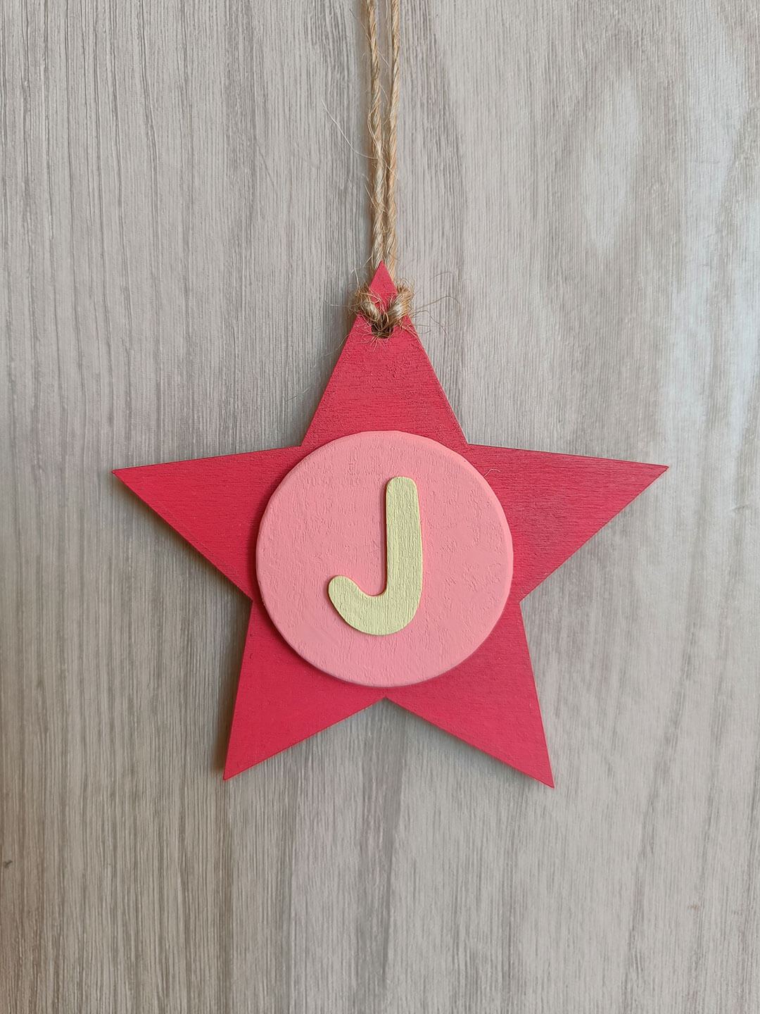 Latin Alphabet Stars Hand Painted Decorative Ornaments or Gift Tags